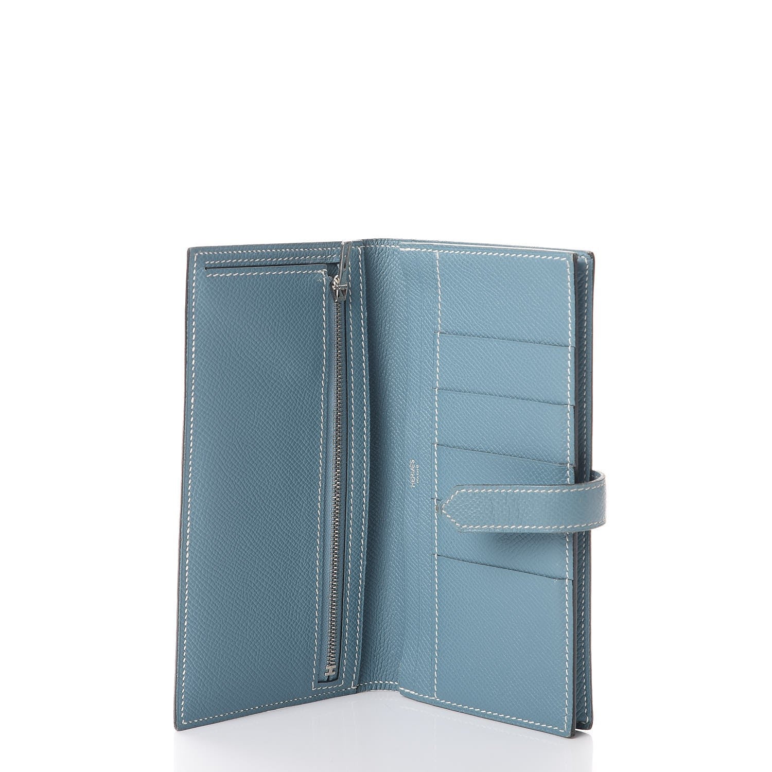 Hermes Epsom Bearn Wallet Blue Jean 5 of 7