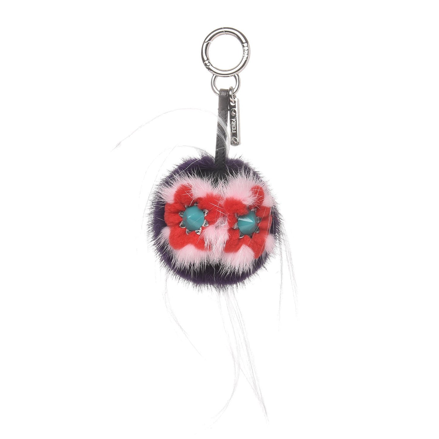Fox Fur Monster Flowery Mini Bag Bug Charm Viola Acqua Multicolor