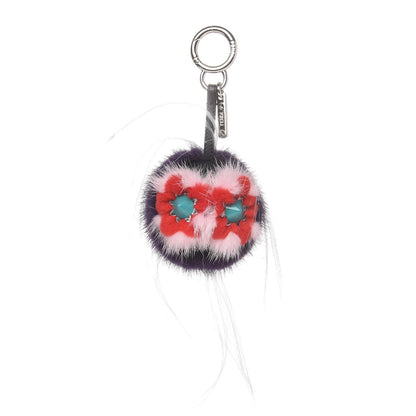 Fendi Fox Fur Monster Flowery Mini Bag Bug Charm Viola Acqua Multicolor 1 of 4