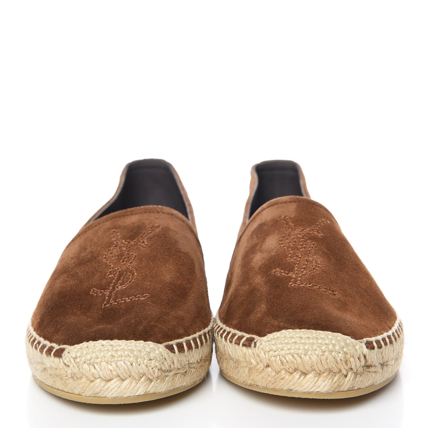 Saint Laurent Suede Monogram Espadrilles 38 Brown 2 of 10
