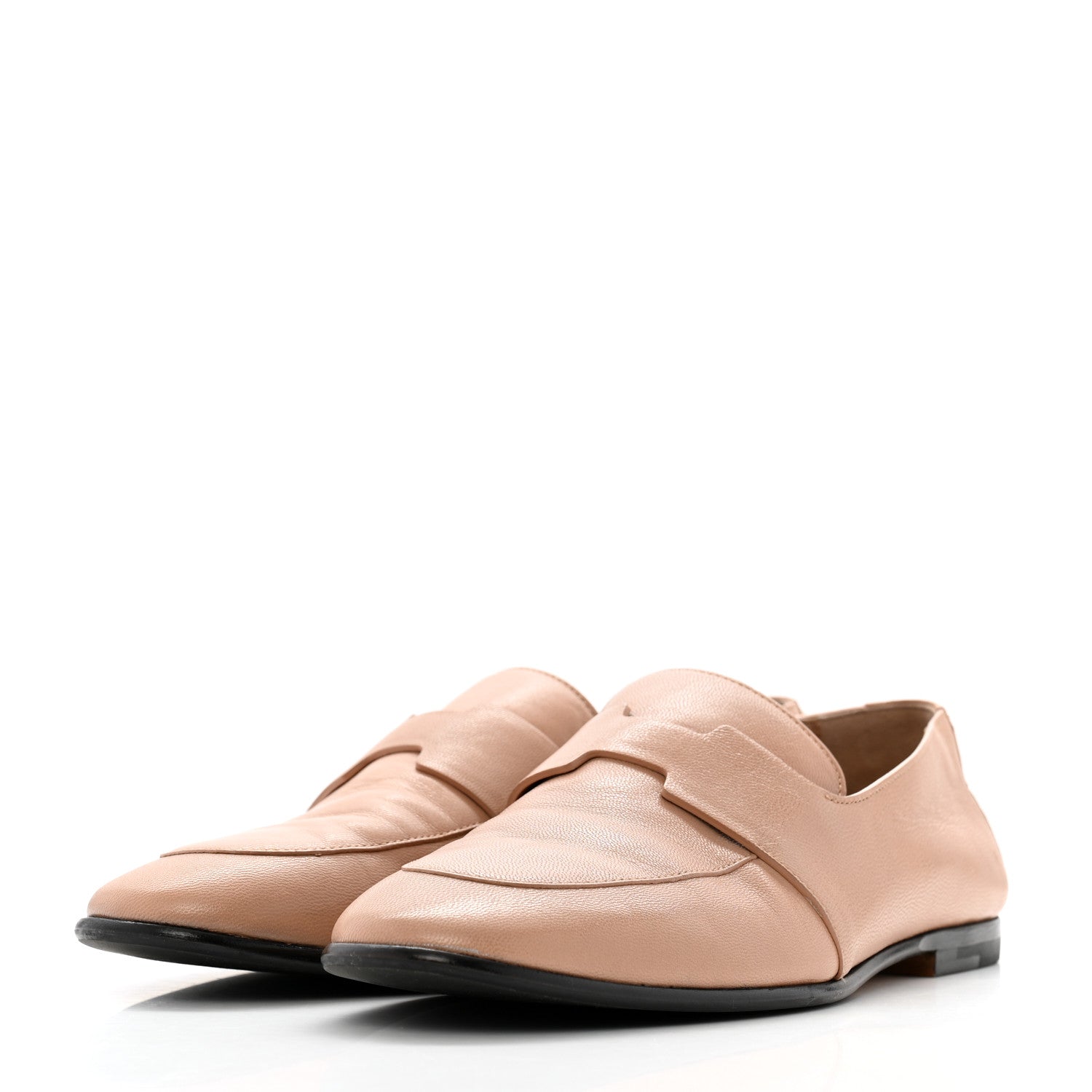 Hermes Goatskin Womens Ancora Moccasin Loafers 38 Beige Argile 3 of 13