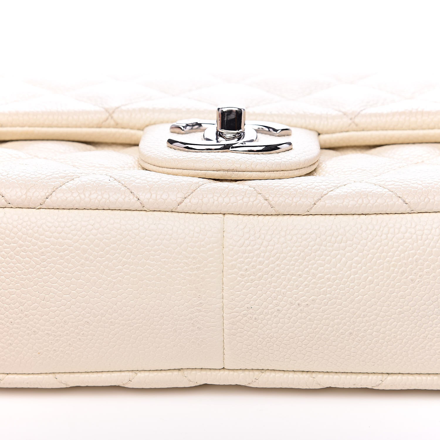 Chanel Caviar Quilted Medium Easy Flap Dark White 10 of 18