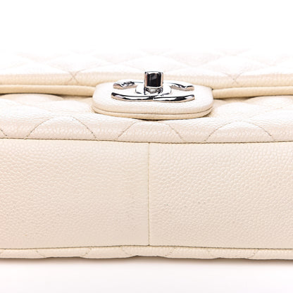 Chanel Caviar Quilted Medium Easy Flap Dark White 10 of 18