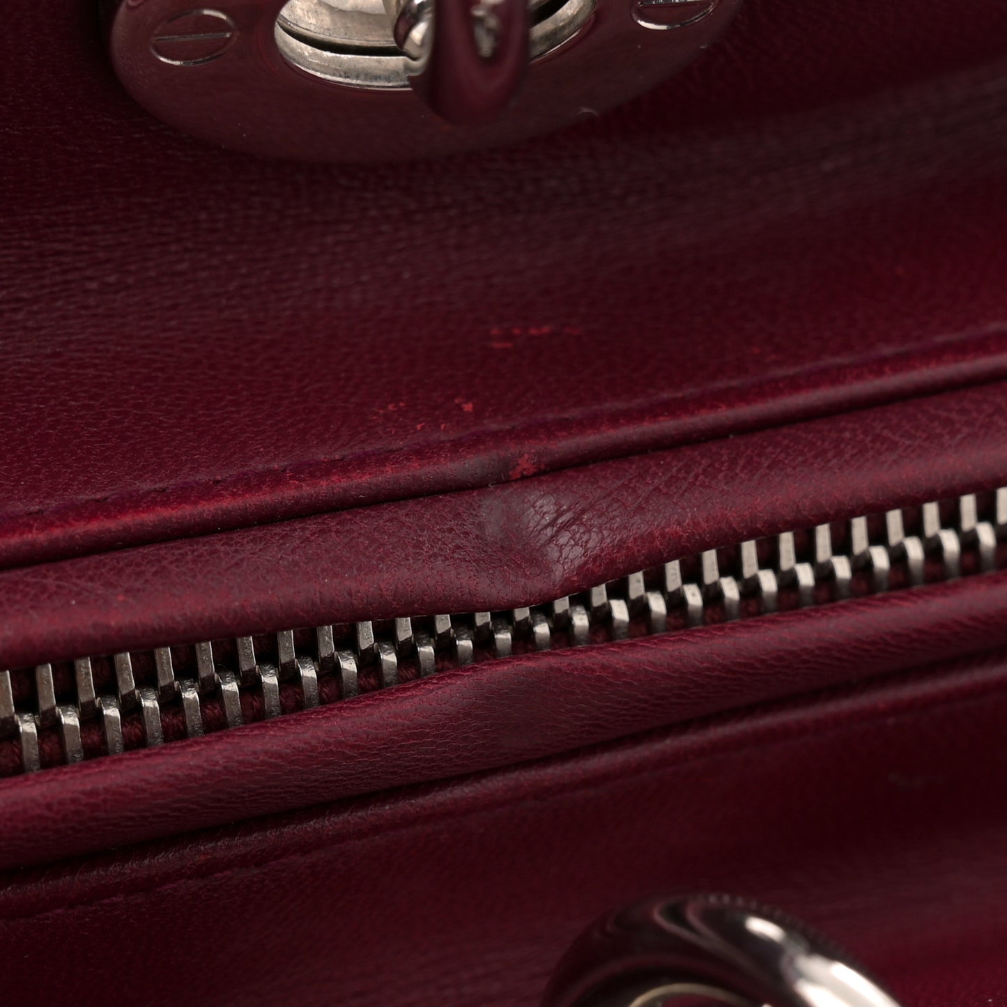 Lambskin Cannage Large Lady Dior Burgundy