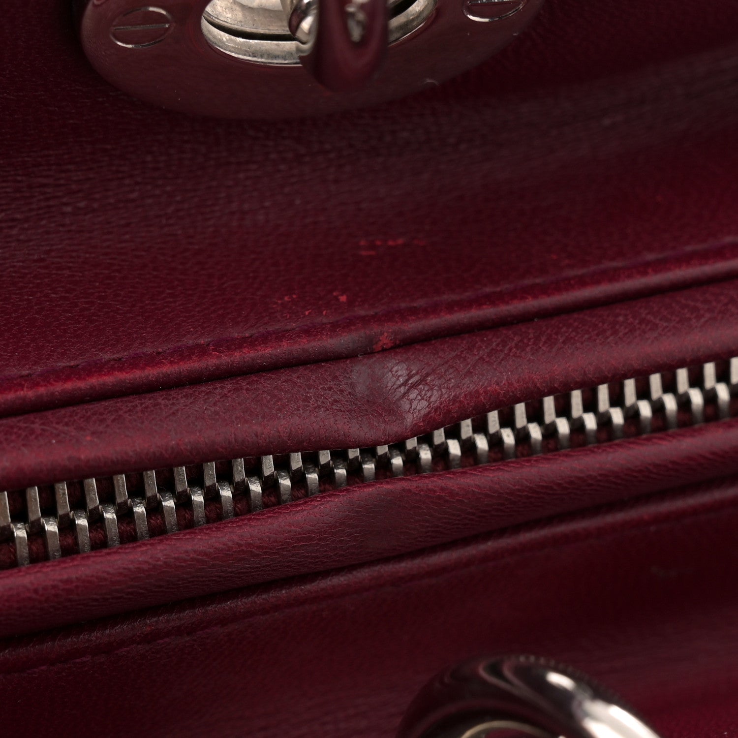 Christian Dior Lambskin Cannage Large Lady Dior Burgundy 14 of 15