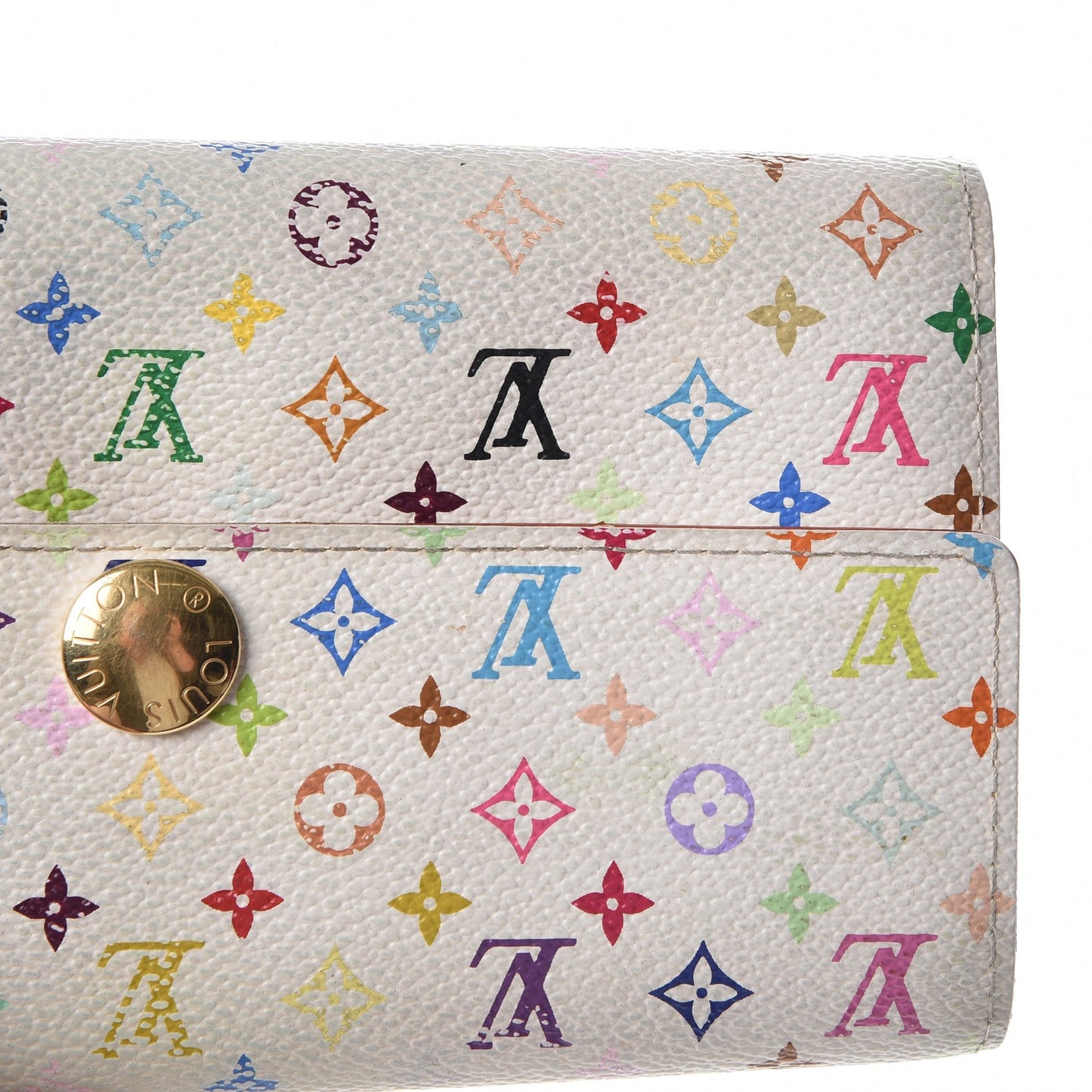 Monogram Multicolor Sarah Wallet White