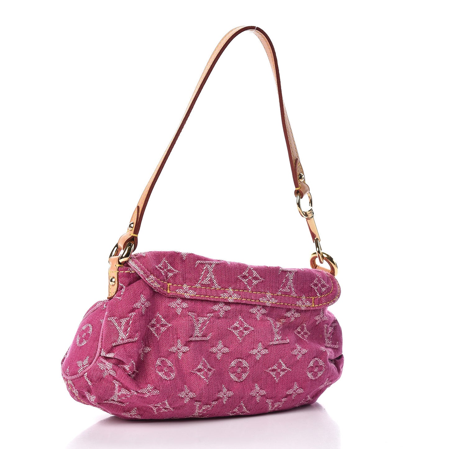 Monogram Denim Mini Pleaty Fuchsia