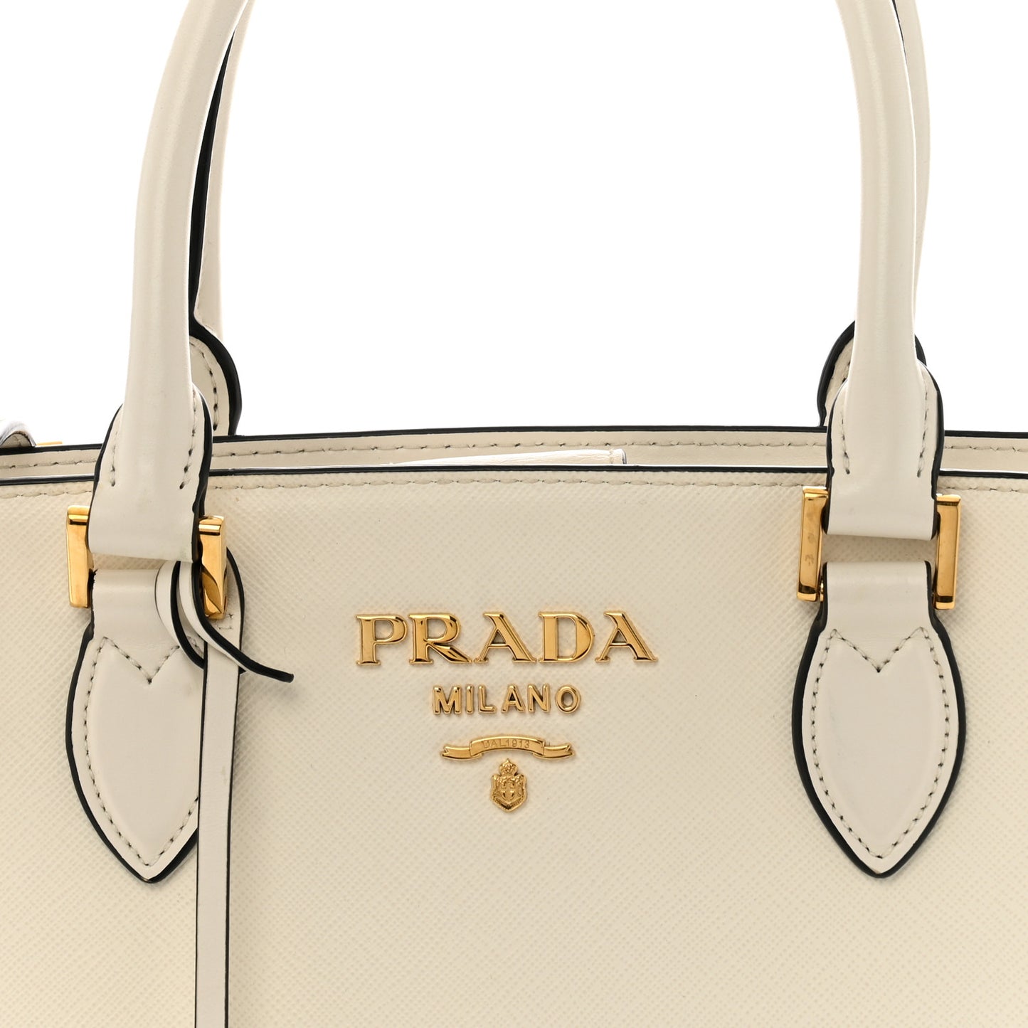 Saffiano Soft Calfskin Zippered Tote  White