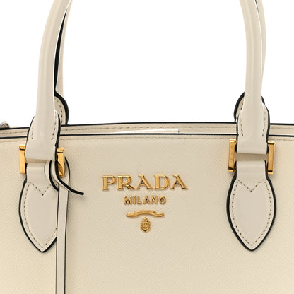 Prada Saffiano Soft Calfskin Zippered Tote  White 7 of 11