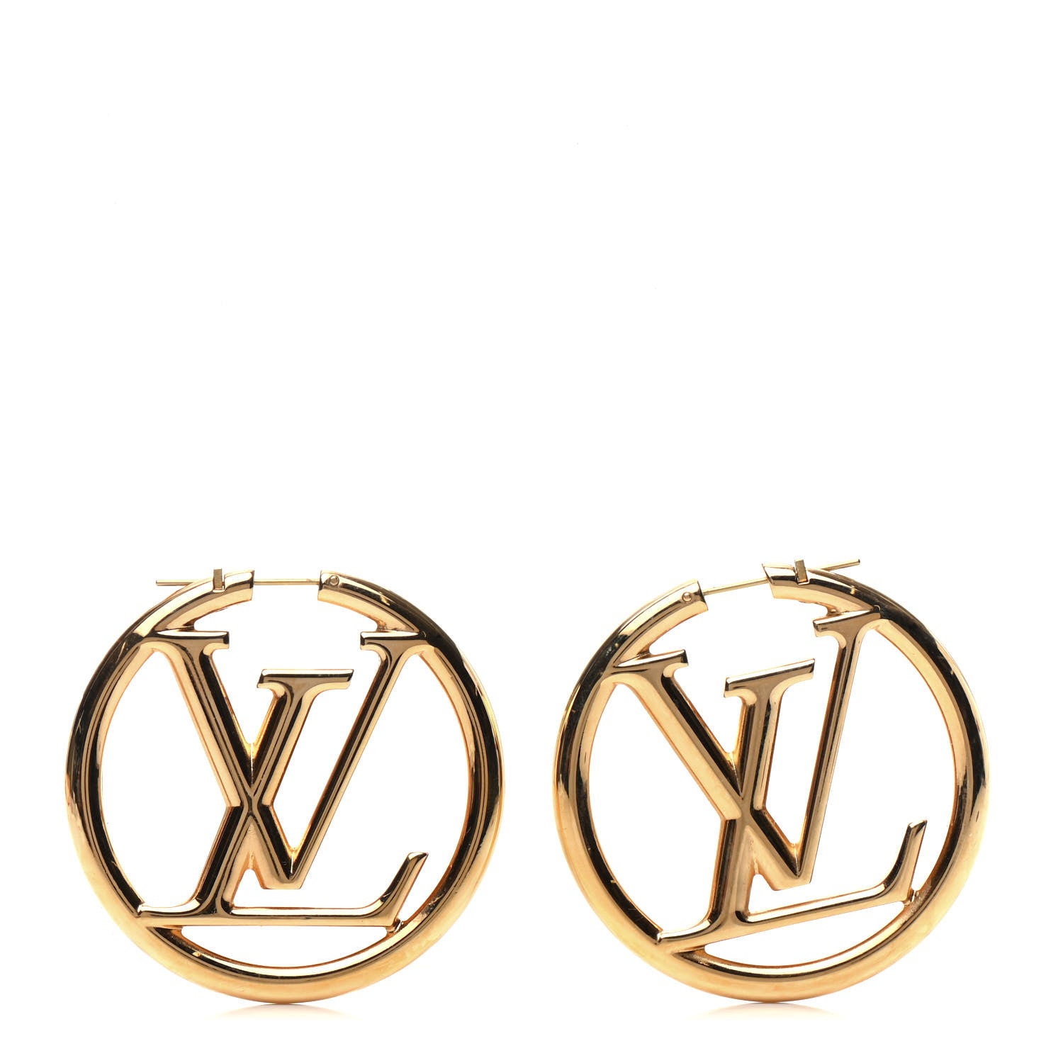 Louis Vuitton Metal Louise Hoop Earrings Gold 1 of 5