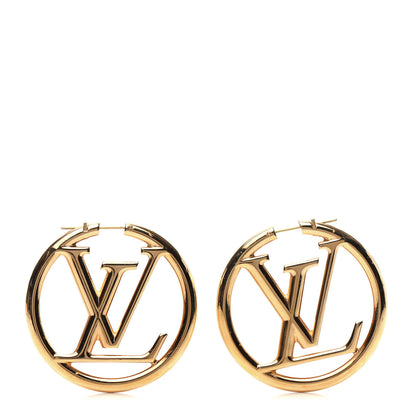 Louis Vuitton Metal Louise Hoop Earrings Gold 1 of 5