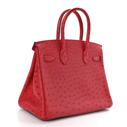 Hermes Ostrich Birkin 30 Rouge Vif 3 of 11