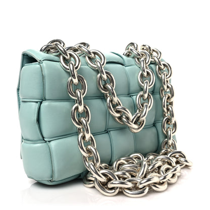 Bottega Veneta Lambskin Maxi Intreccio Padded Chain Cassette Crossbody Bag Spearmint 3 of 8