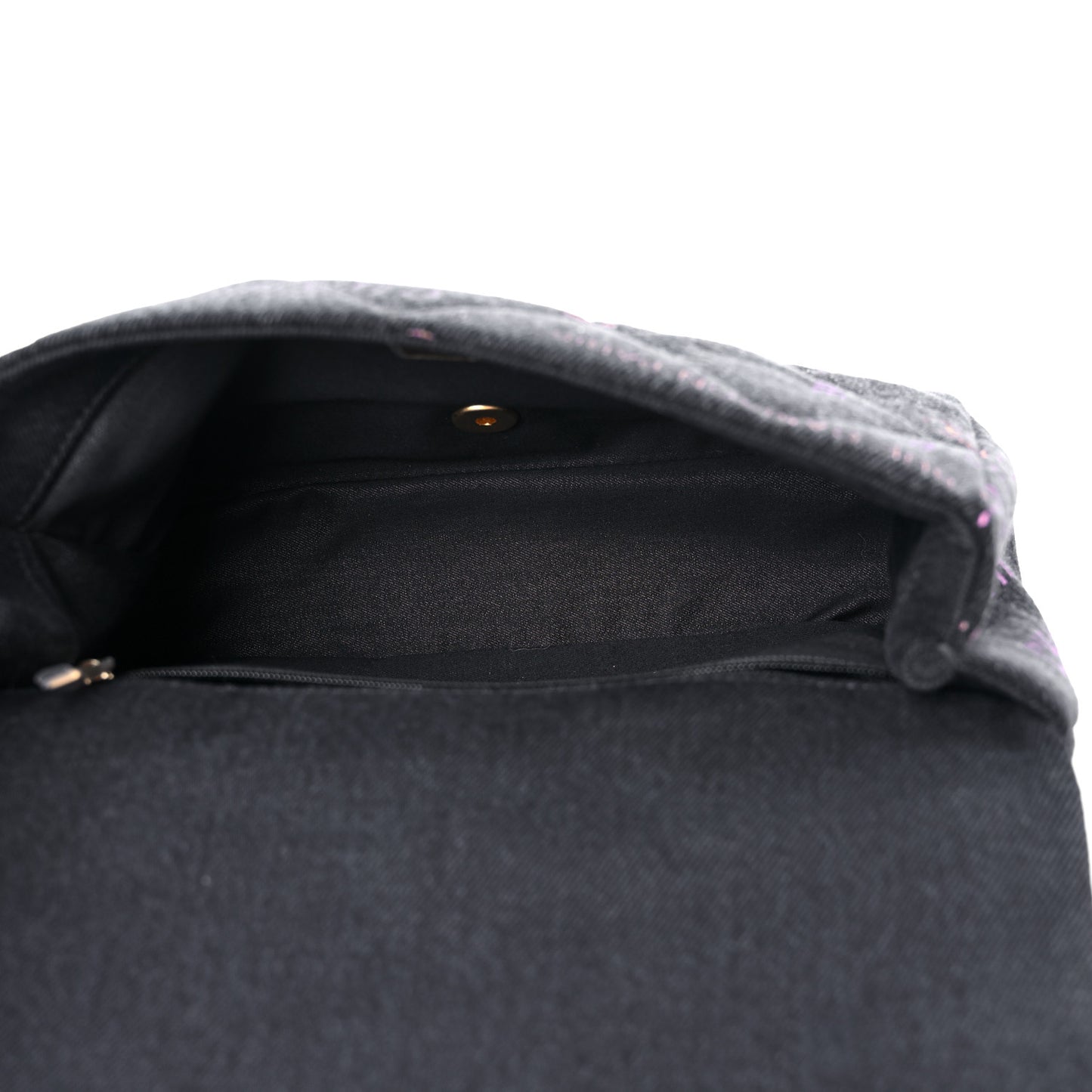 Denim Quilted Denim Mood Large Flap Black Multicolor