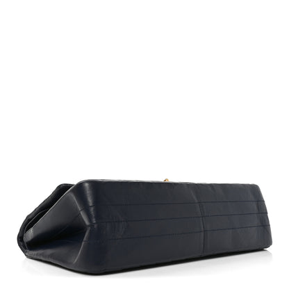 Chanel Aged Calfskin Chevron Quilted 2.55 Reissue 226 Flap Navy Blue 4 of 10