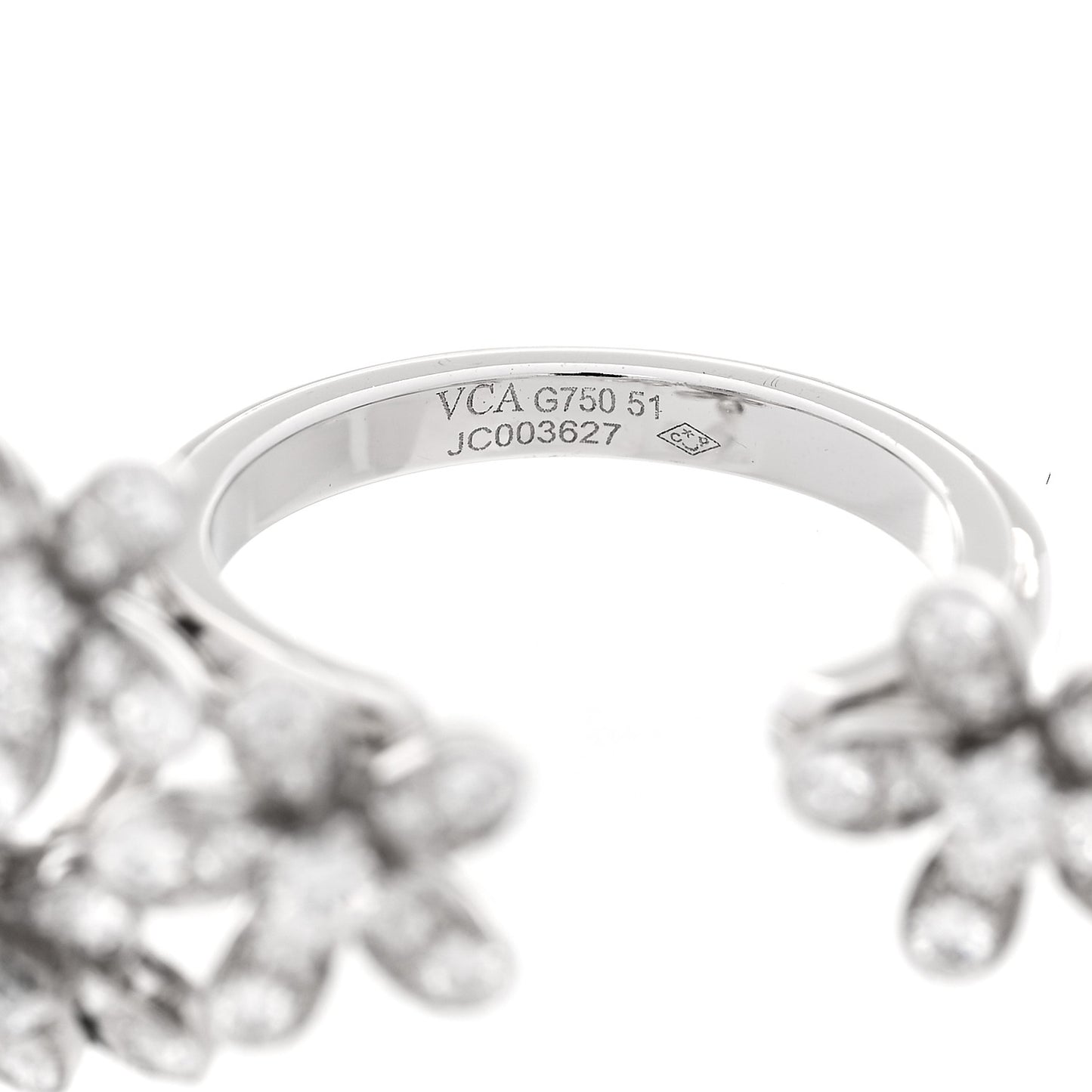 18K White Gold Diamond Socrate Between the Finger Ring 51 5.75