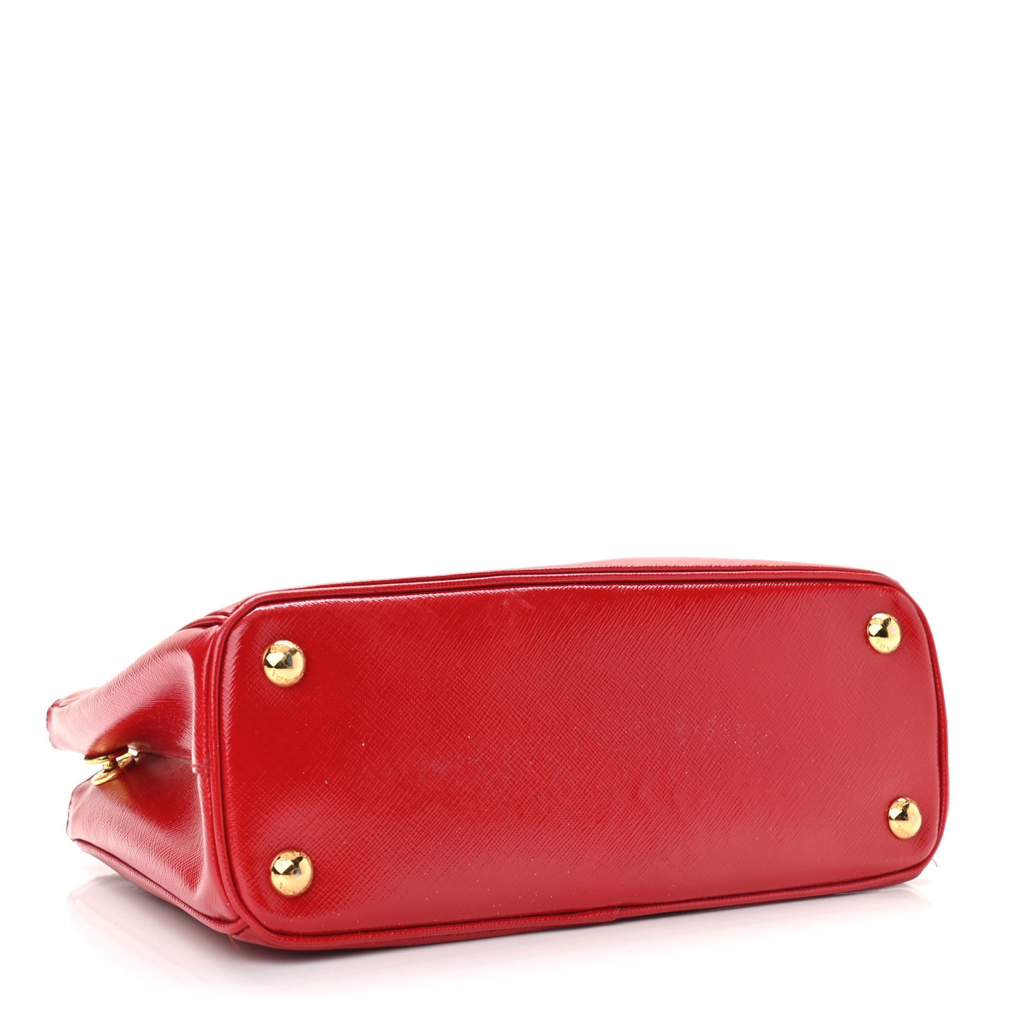 Saffiano Vernice Mini Galleria Double Zip Tote Rosso