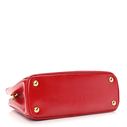 Prada Saffiano Vernice Mini Galleria Double Zip Tote Rosso 4 of 16