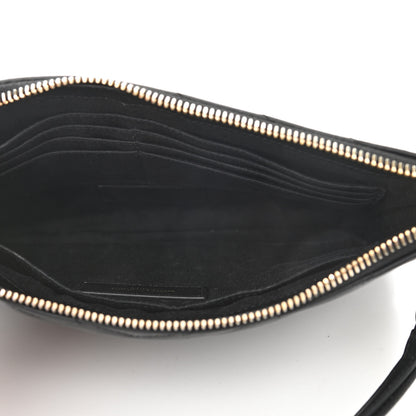 Saint Laurent Calfskin Matelasse Chevron Monogram A5 Wristlet Black 5 of 11