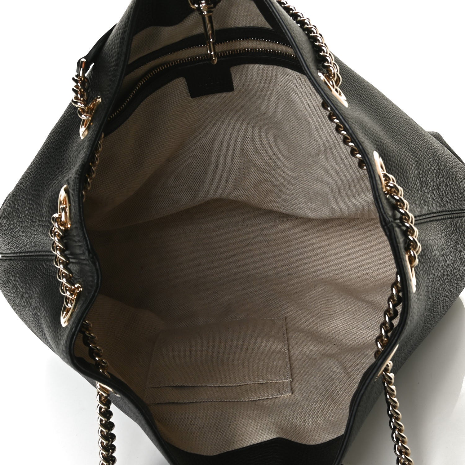 Gucci Pebbled Calfskin Medium Soho Chain Shoulder Bag Black 4 of 12