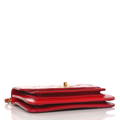 Chanel Calfskin Caviar Quilted Chain Handle Flap Red 4 of 11