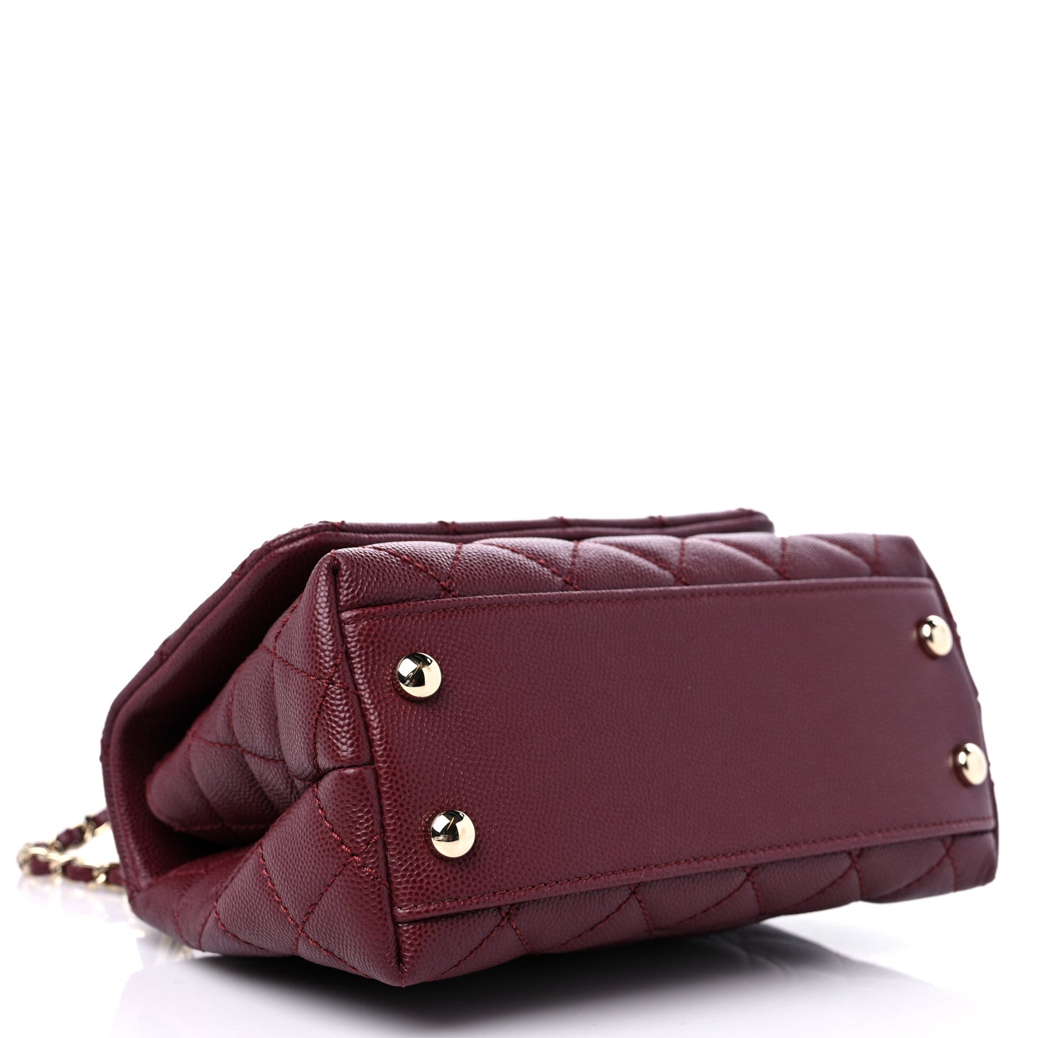 Chanel Caviar Quilted Extra Mini Coco Handle Flap Burgundy 4 of 9