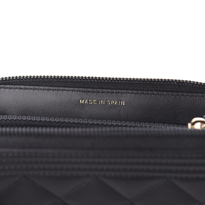 Chanel Caviar Quilted Small Boy Zip Around Wallet Black 8 of 10