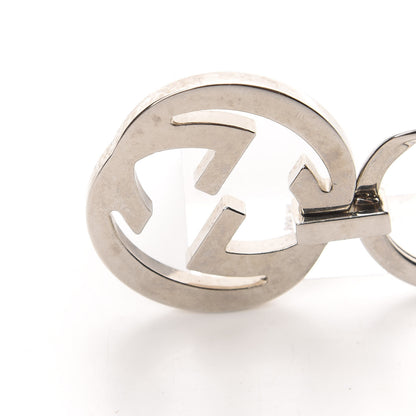Gucci Metal Enamel Interlocking G Key Chain Silver Black 5 of 5