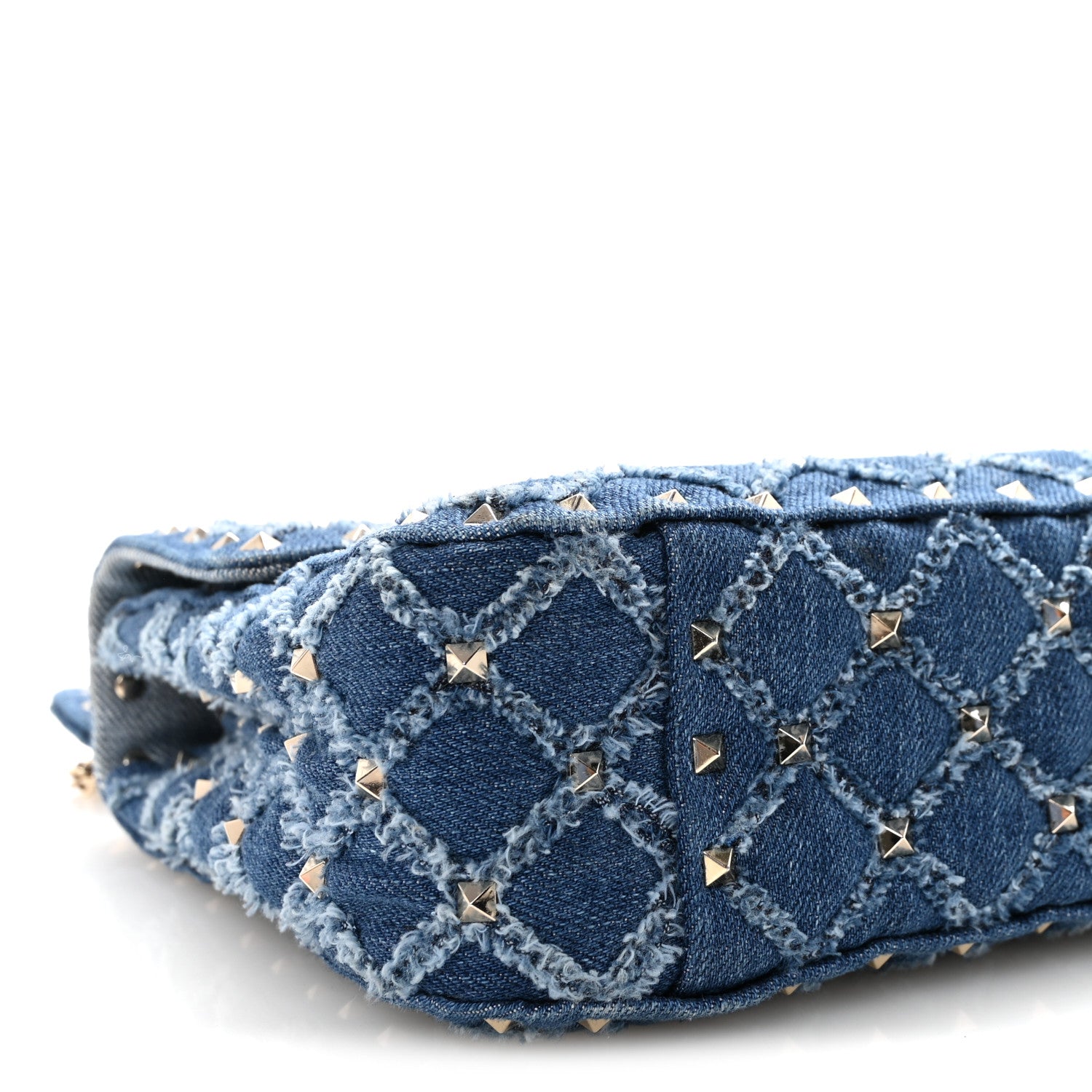 Valentino Garavani Denim Medium Rockstud Spike Shoulder Bag Denim 8 of 9