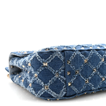 Valentino Garavani Denim Medium Rockstud Spike Shoulder Bag Denim 8 of 9