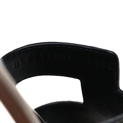 Hermes Calfskin Canvas Oran Sandals 39 Black 8 of 9