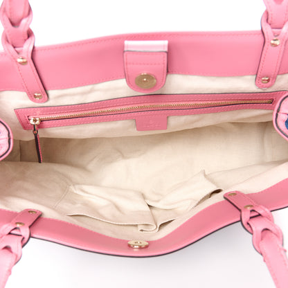 Gucci Denim Calfskin Denim Tote Pink 5 of 14