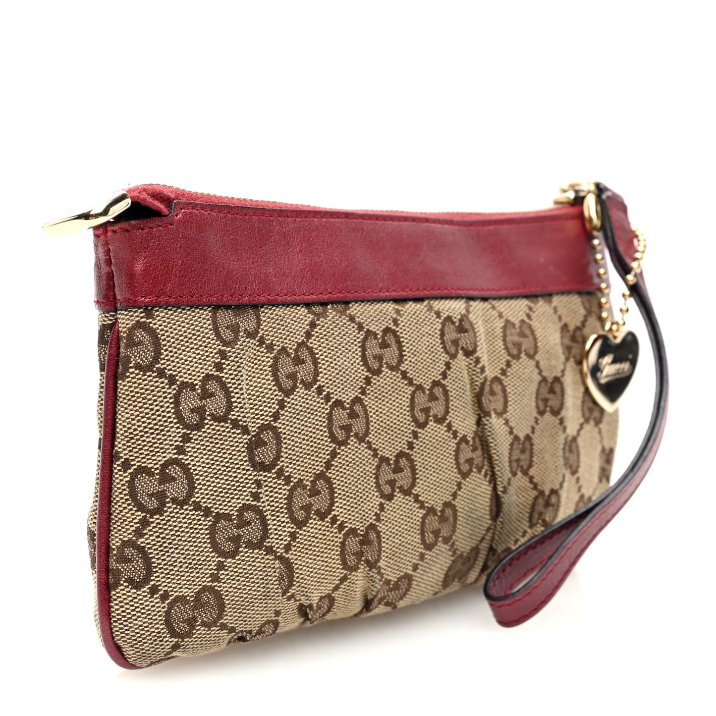 Monogram Hearts Wristlet Bordeaux