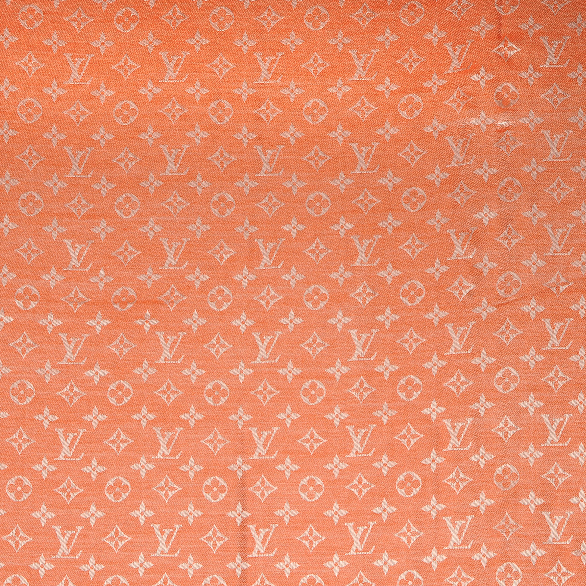 Louis Vuitton Wool Silk Monogram Denim Shawl Piment 1 of 5