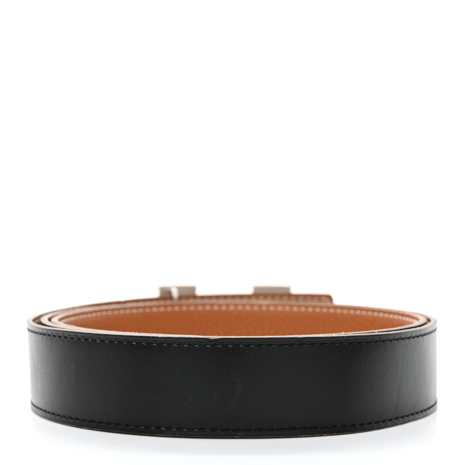 Hermes Box Togo 32mm H Belt 105 42 Black Gold 3 of 9