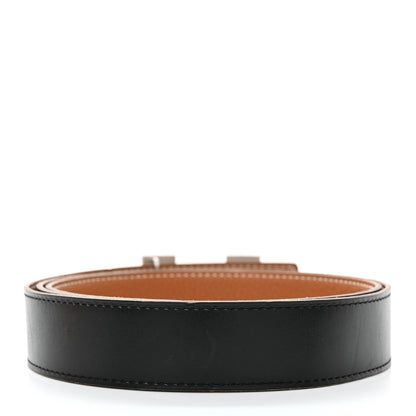 Hermes Box Togo 32mm H Belt 105 42 Black Gold 3 of 9