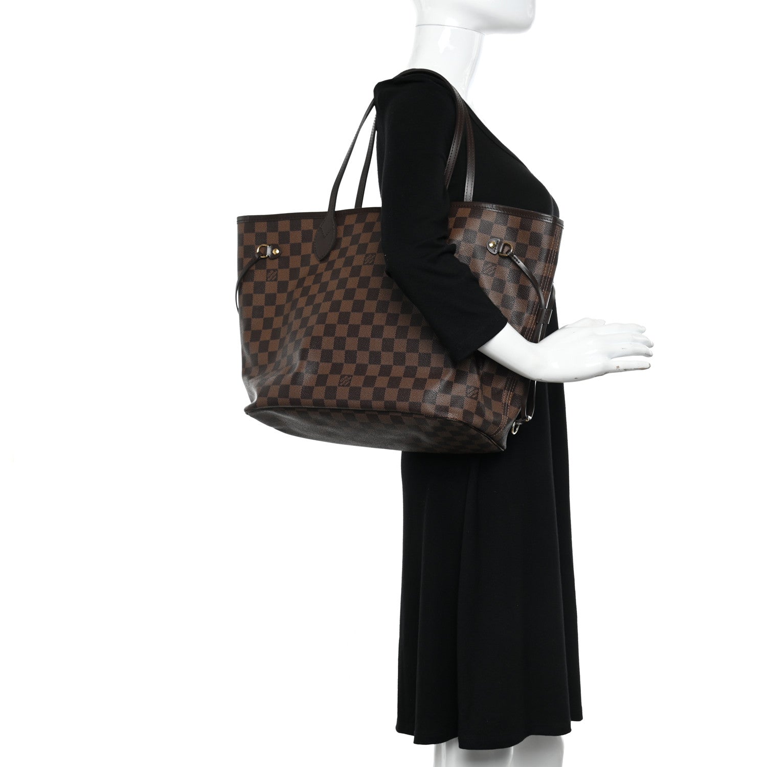 Louis Vuitton Damier Ebene Neo Neverfull MM Rose Ballerine 3 of 9