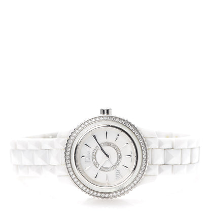 Christian Dior Stainless Steel Ceramic Diamond Bezel Mother of Pearl 28mm Dior VIII Quartz Watch White 3 of 6
