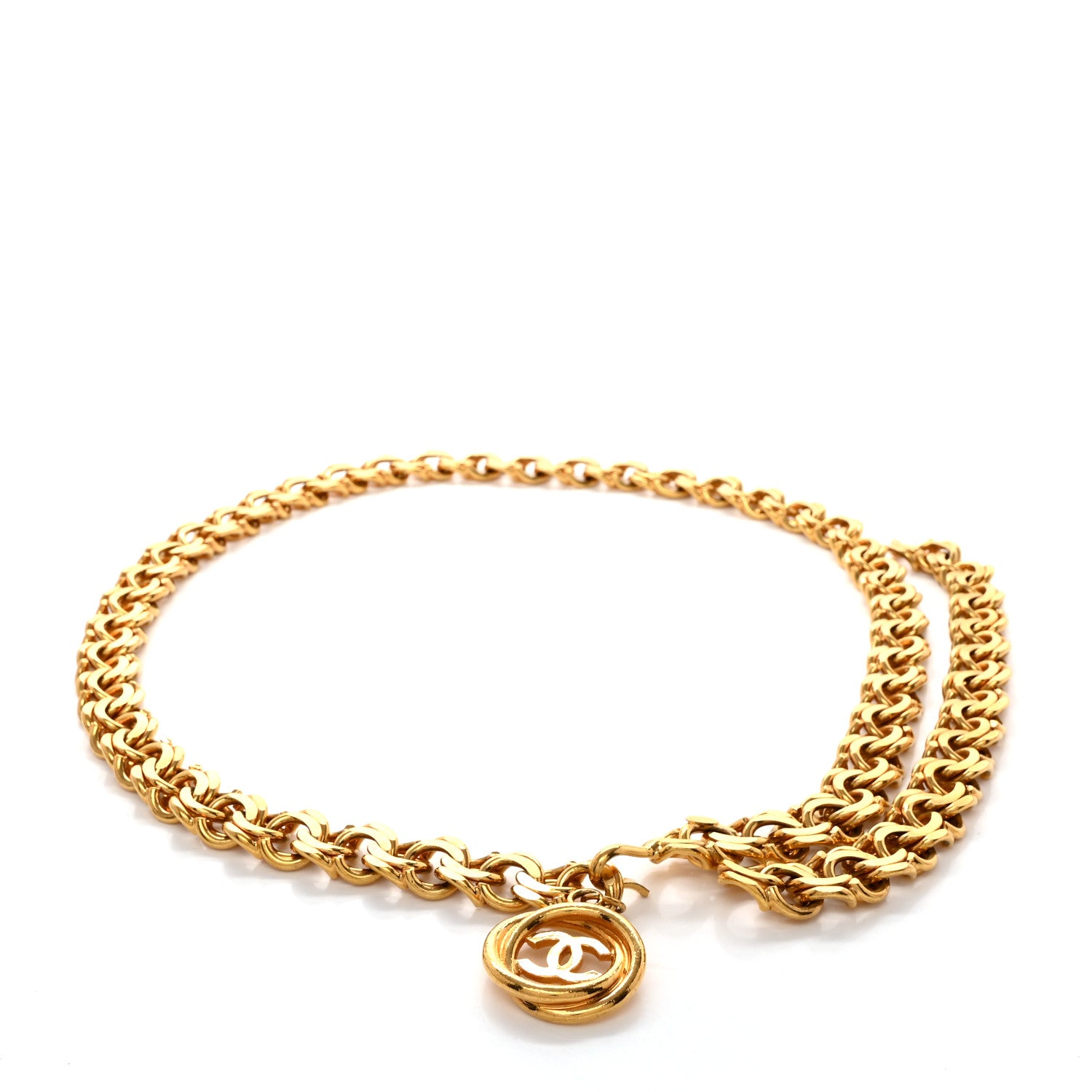 Chanel Metal Chain CC Medallion Belt Gold 1 of 4