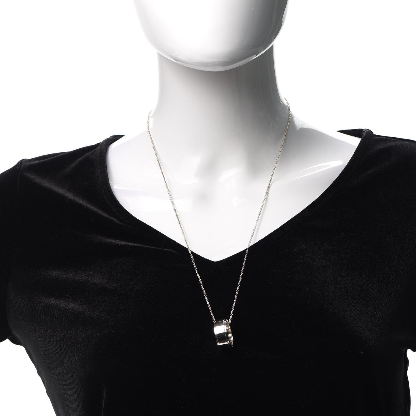 Sterling Silver Open Ring Pendant Necklace