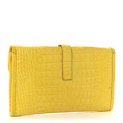 Hermes Matte Alligator Jige Duo Clutch Mimosa 4 of 11