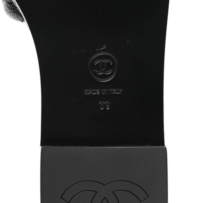 Chanel Shiny Goatskin Quilted CC Mules Sandals 39 Black 7 of 9