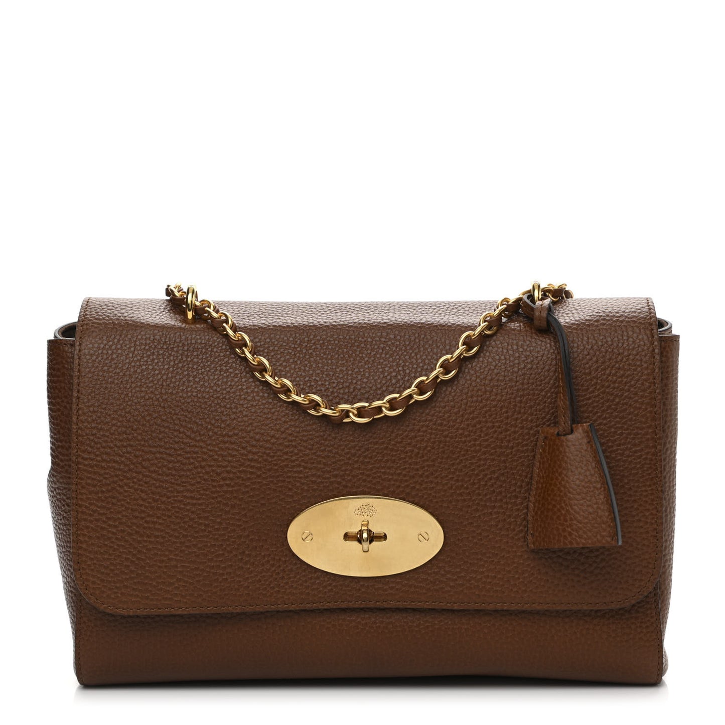 Small Classic Grain Calfskin Medium Lily Flap Oak