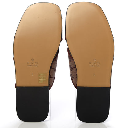 Gucci Canvas GG Monogram Mens Criss Cross Slide Sandals 8 Sahara Rubino Chardonnay 5 of 10