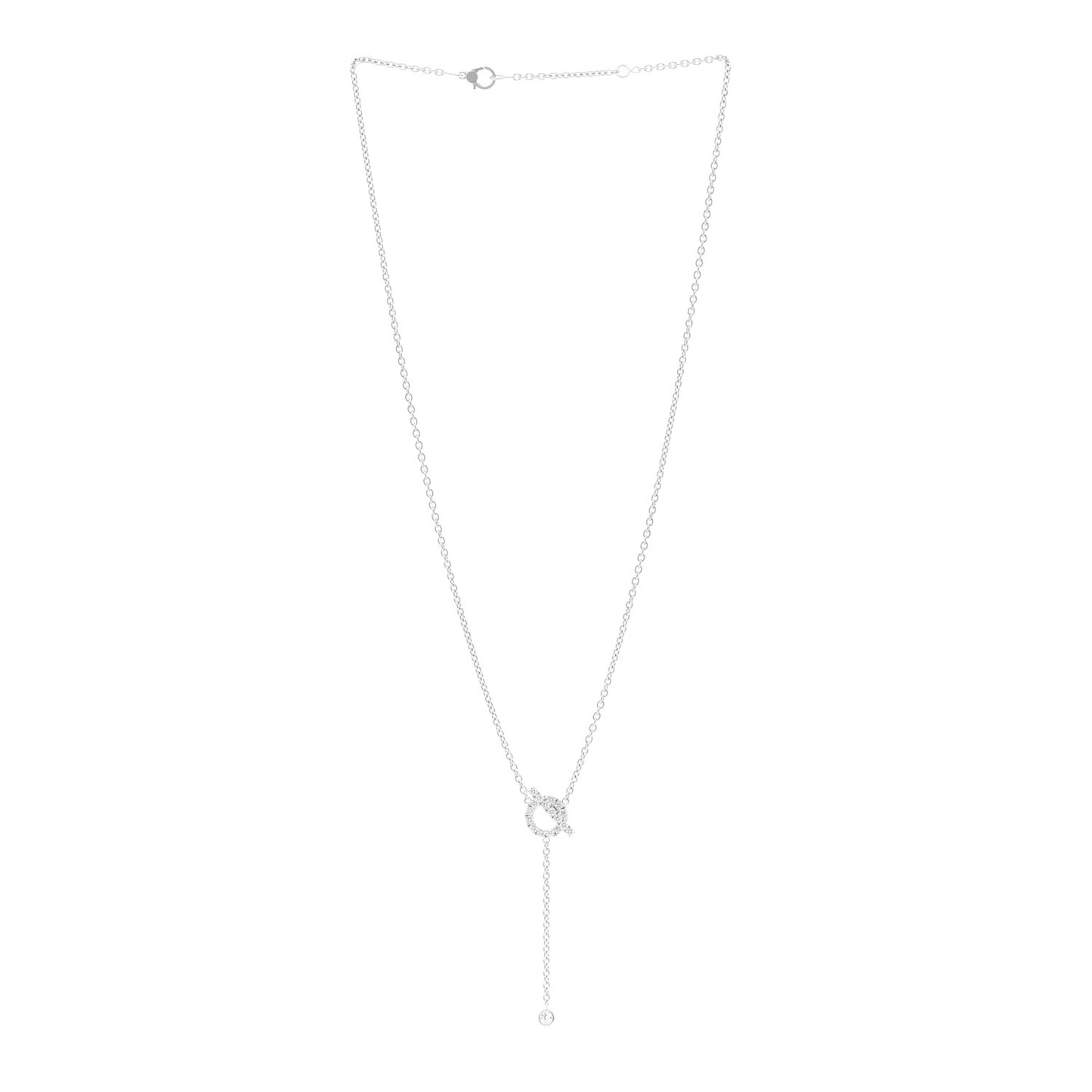 18K White Gold Diamond Finesse Lariat Necklace