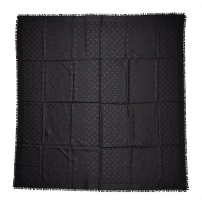 Louis Vuitton Silk Wool Monogram Shawl Black 1 of 4