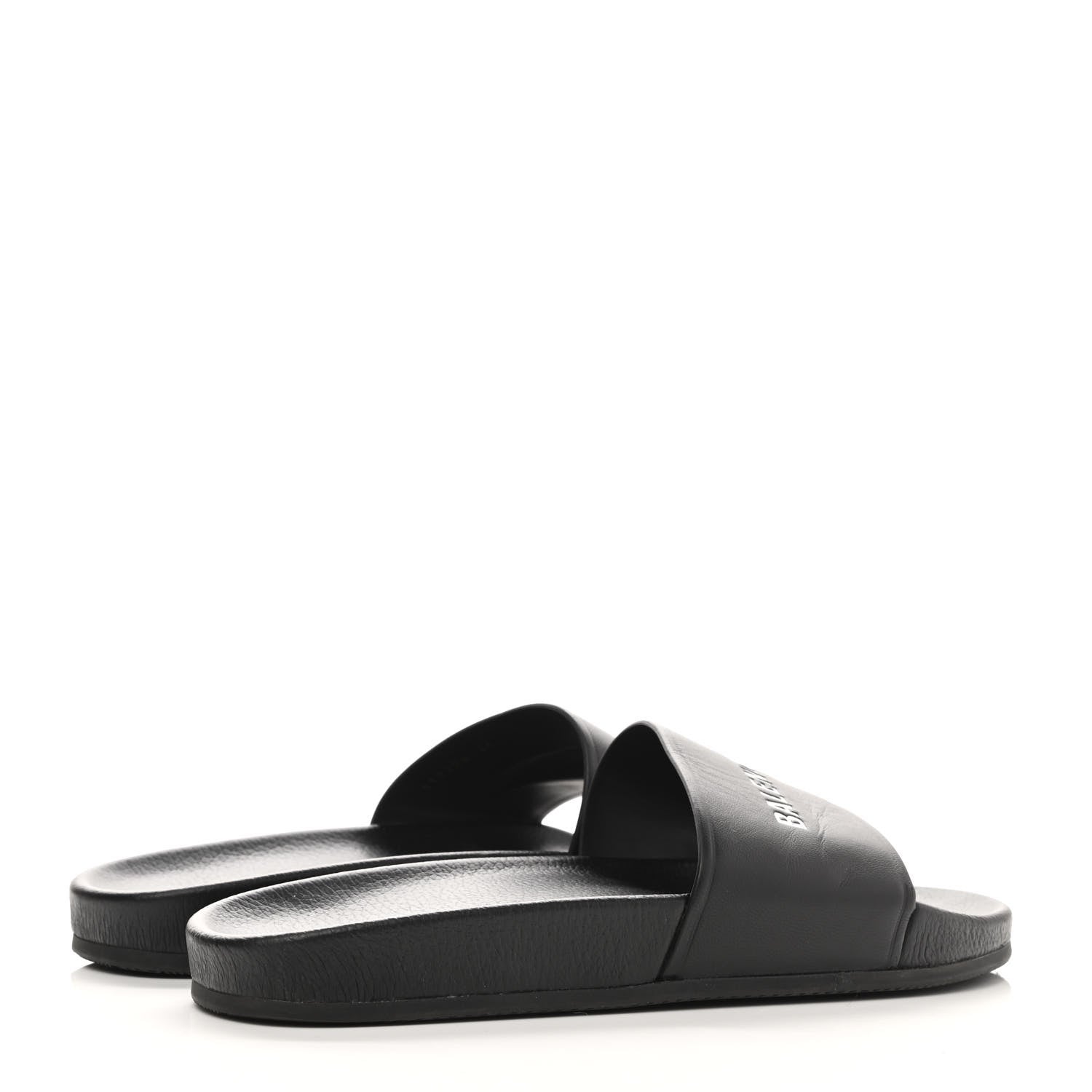 Balenciaga Nappa Logo Pool Slide Sandals 41 Black White 4 of 7