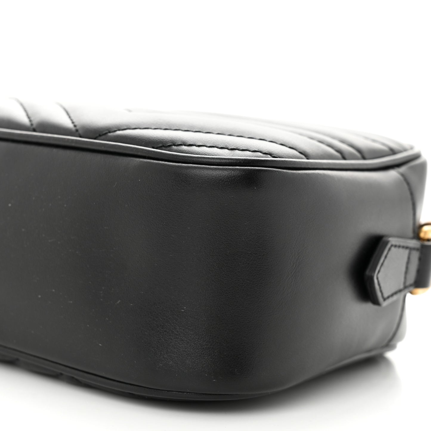 Calfskin Matelasse Small GG Marmont Chain Shoulder Bag Black