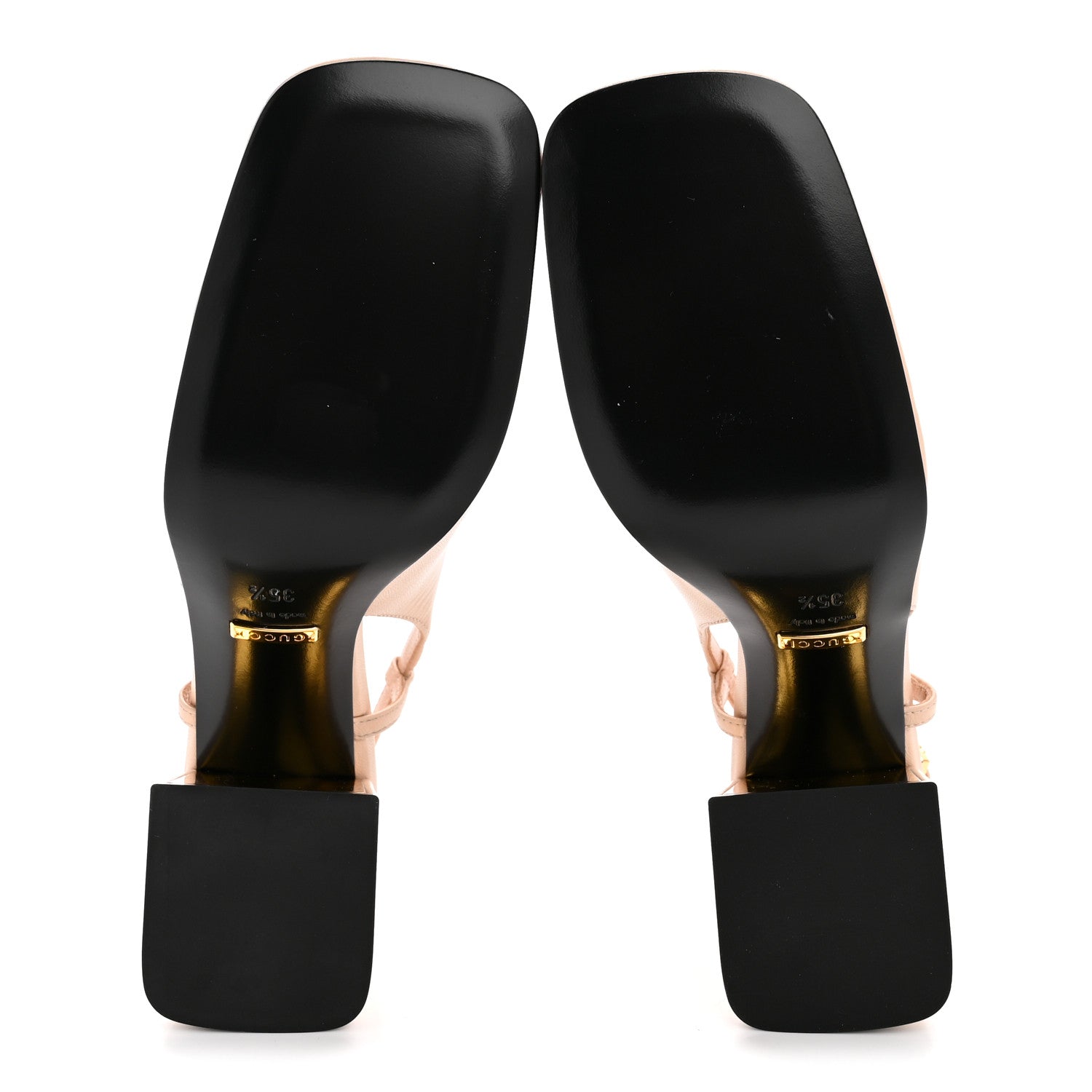 Gucci Malaga Kid Horsebit 75mm Slingback Pumps 35.5 Skin Rose 6 of 9