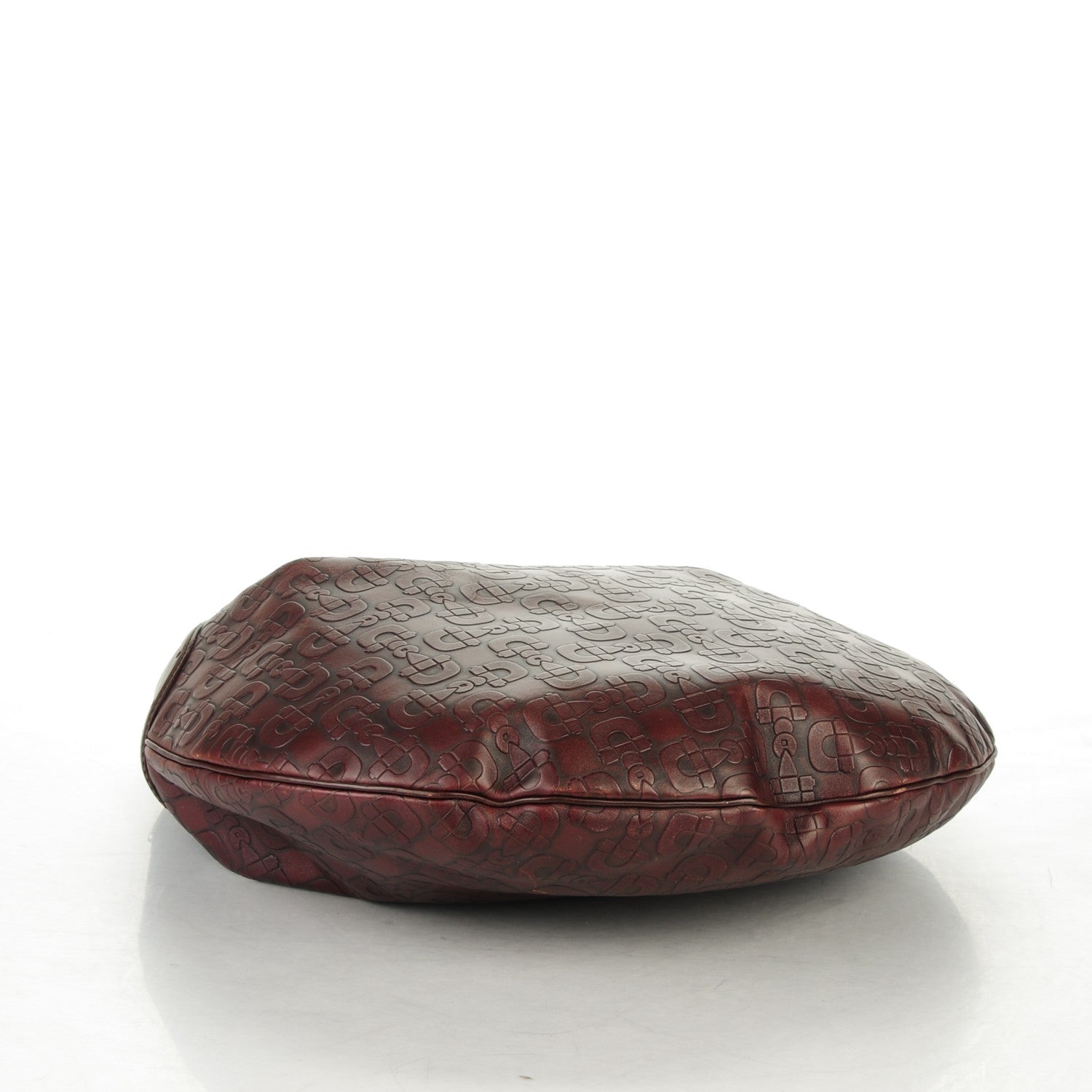 Gucci Calfskin Horsebit Embossed Glam Hobo Burgundy 4 of 7